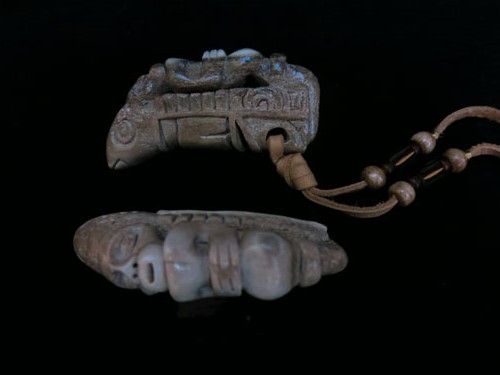 Man on Whale Deerhorn Amulet